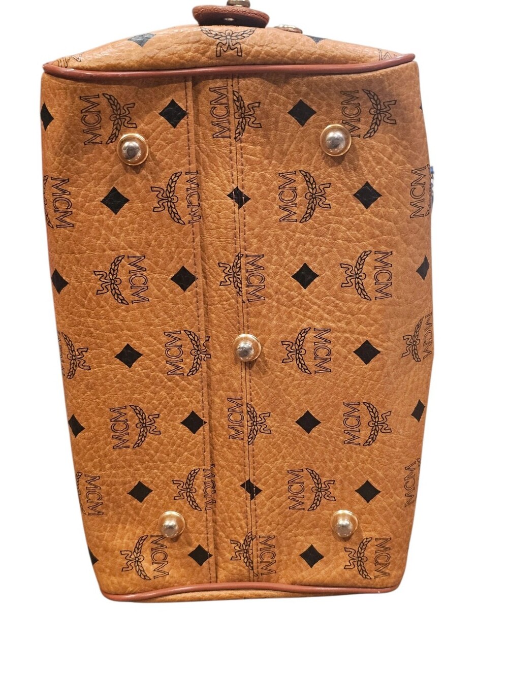 MCM Vintage Cognac Visetos Boston Bag - Picture 9 of 10